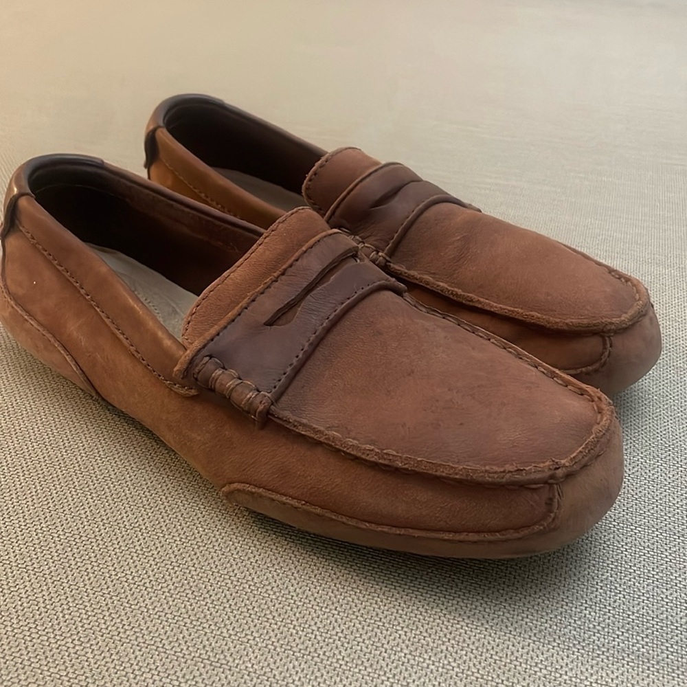 UGG Mens Brown Tan Suede Leather Loafers Size‎ 8